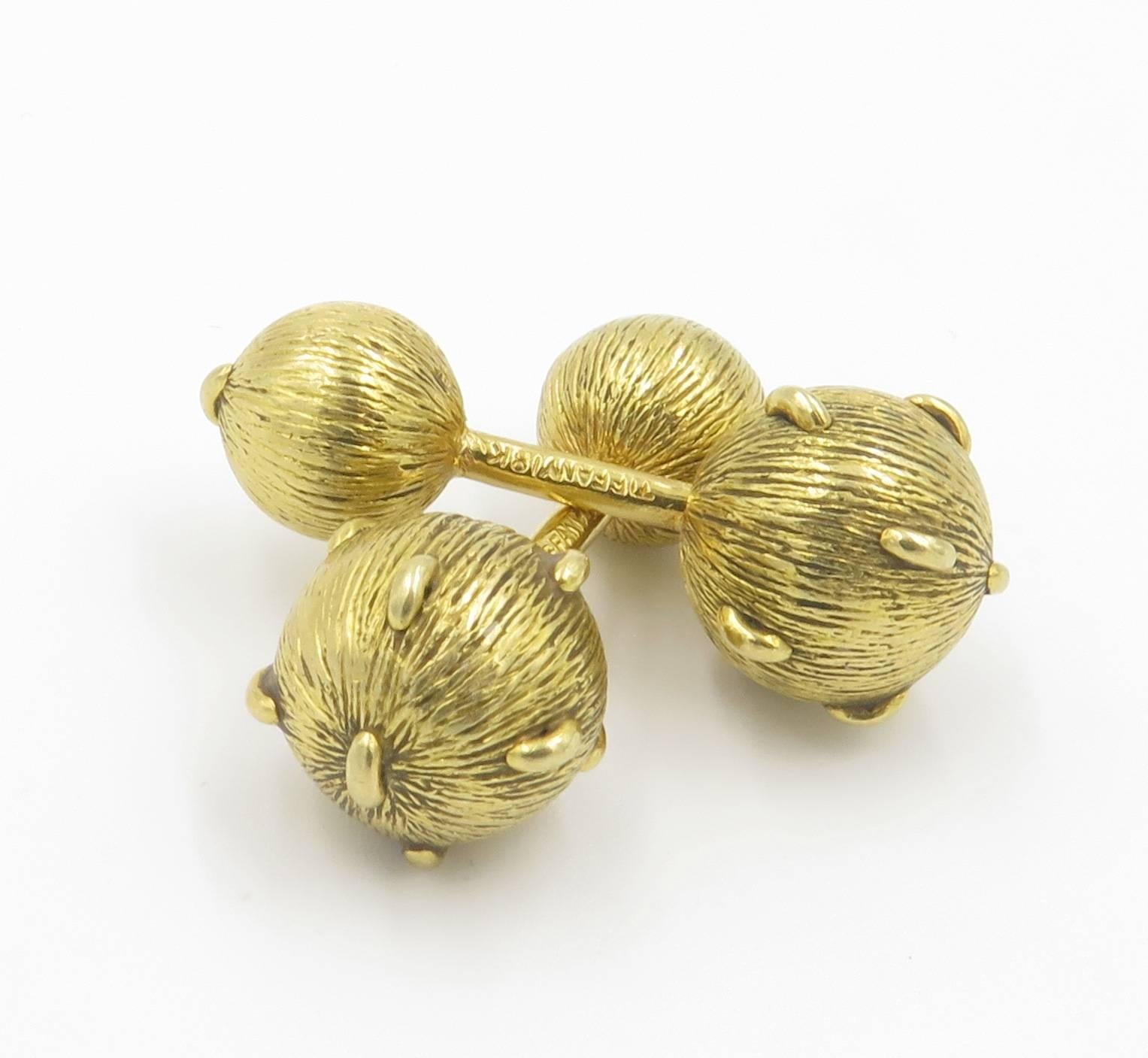 Tiffany & Co. Schlumberger Gold Sphere Cufflinks 2
