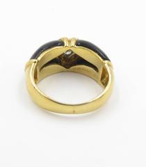 Van Cleef & Arpels Black Onyx Diamond Gold Ring