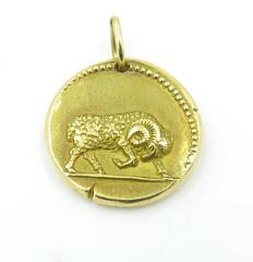 Van Cleef & Arpels Gold Aries Zodiac Pendant