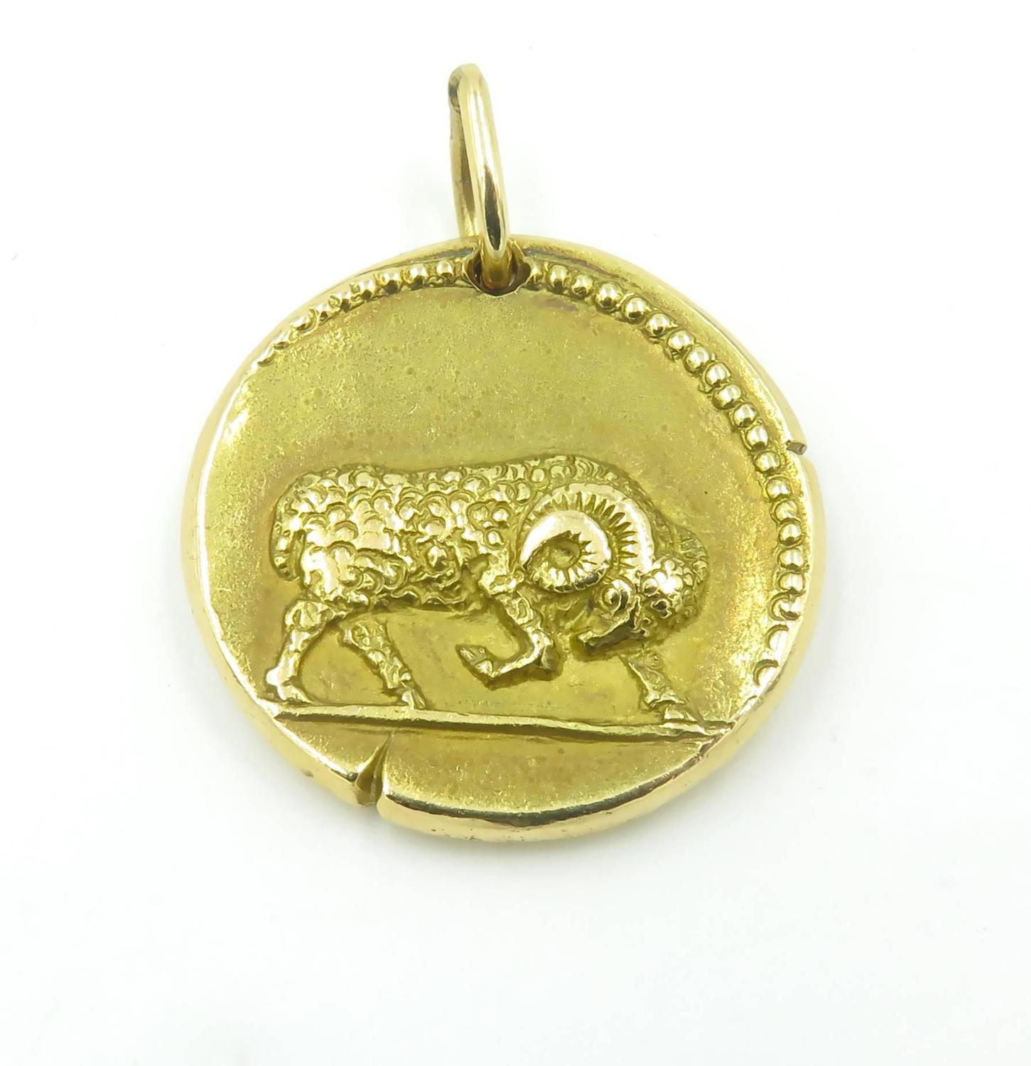 Van Cleef and Arpels Gold Aries Zodiac Pendant at 1stdibs