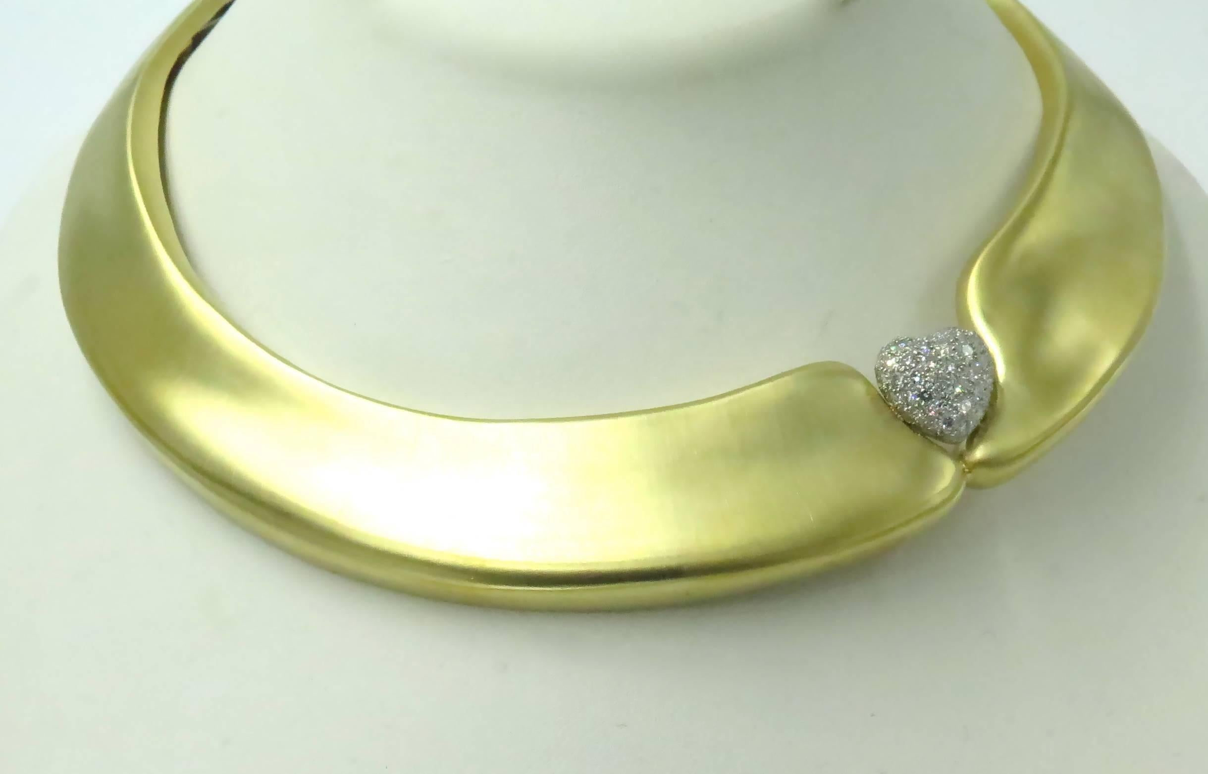 MARLENE STOWE  Diamond Gold Choker Necklace  In Excellent Condition In New York, NY