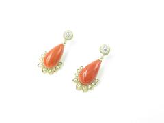 EMIS Coral Diamond Gold Earrings