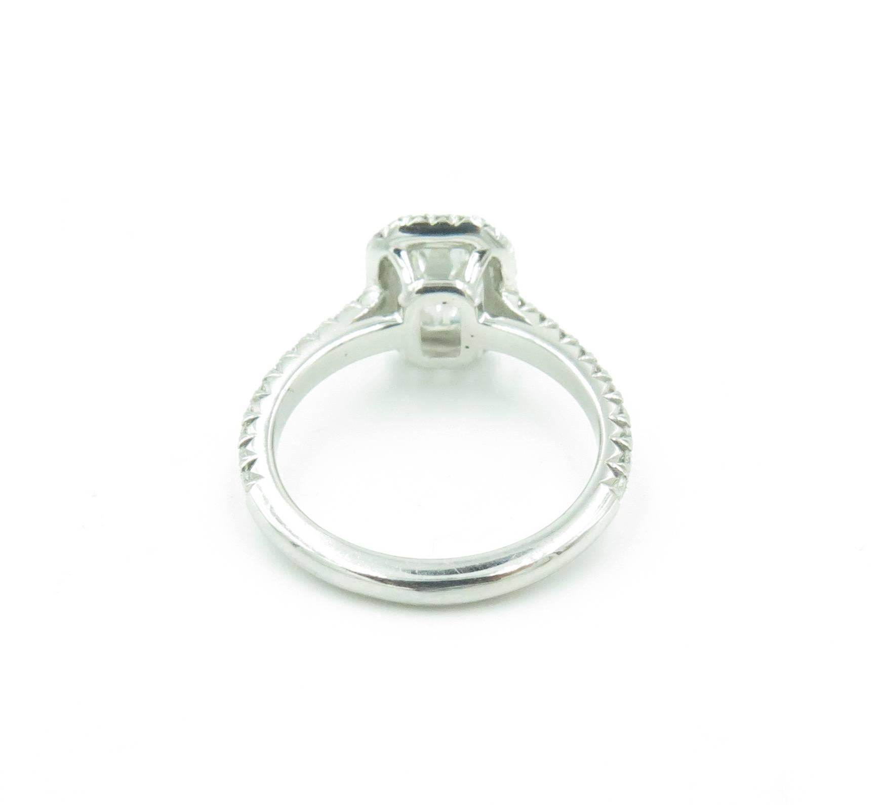 Gorgeous Emerald Cut Diamond Platinum Engagement Ring. 1