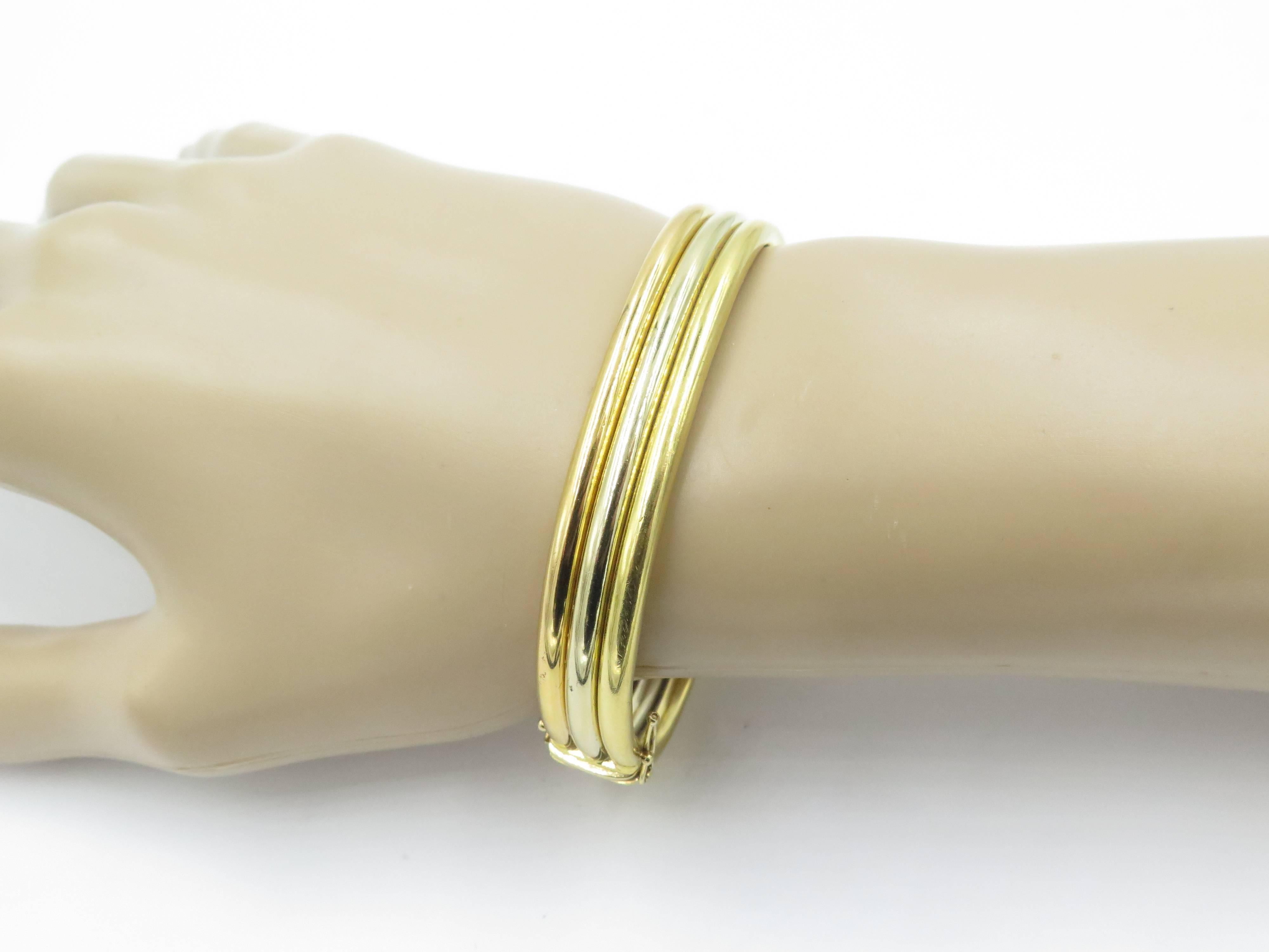 Women's or Men's Cartier Tricolor Gold Bangle Bracelet