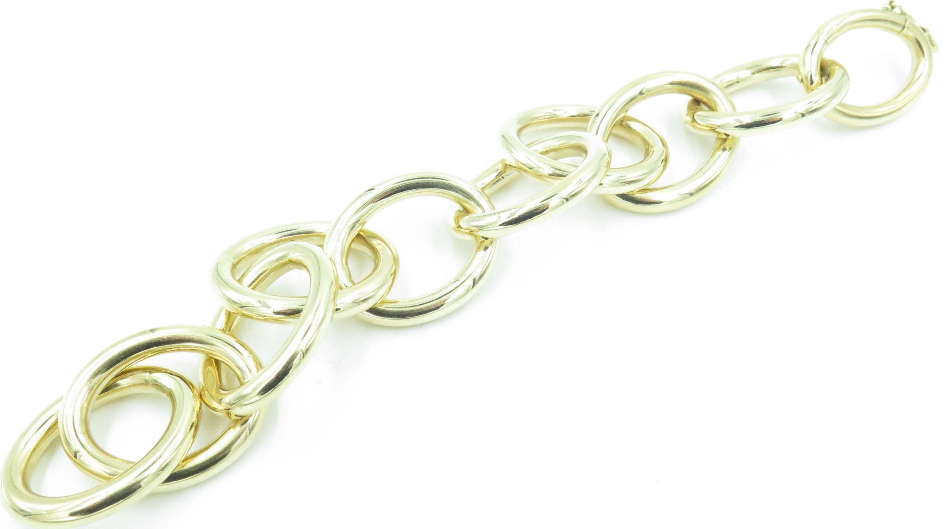 Women's or Men's Faraone Menella Gold Link Bracelet.