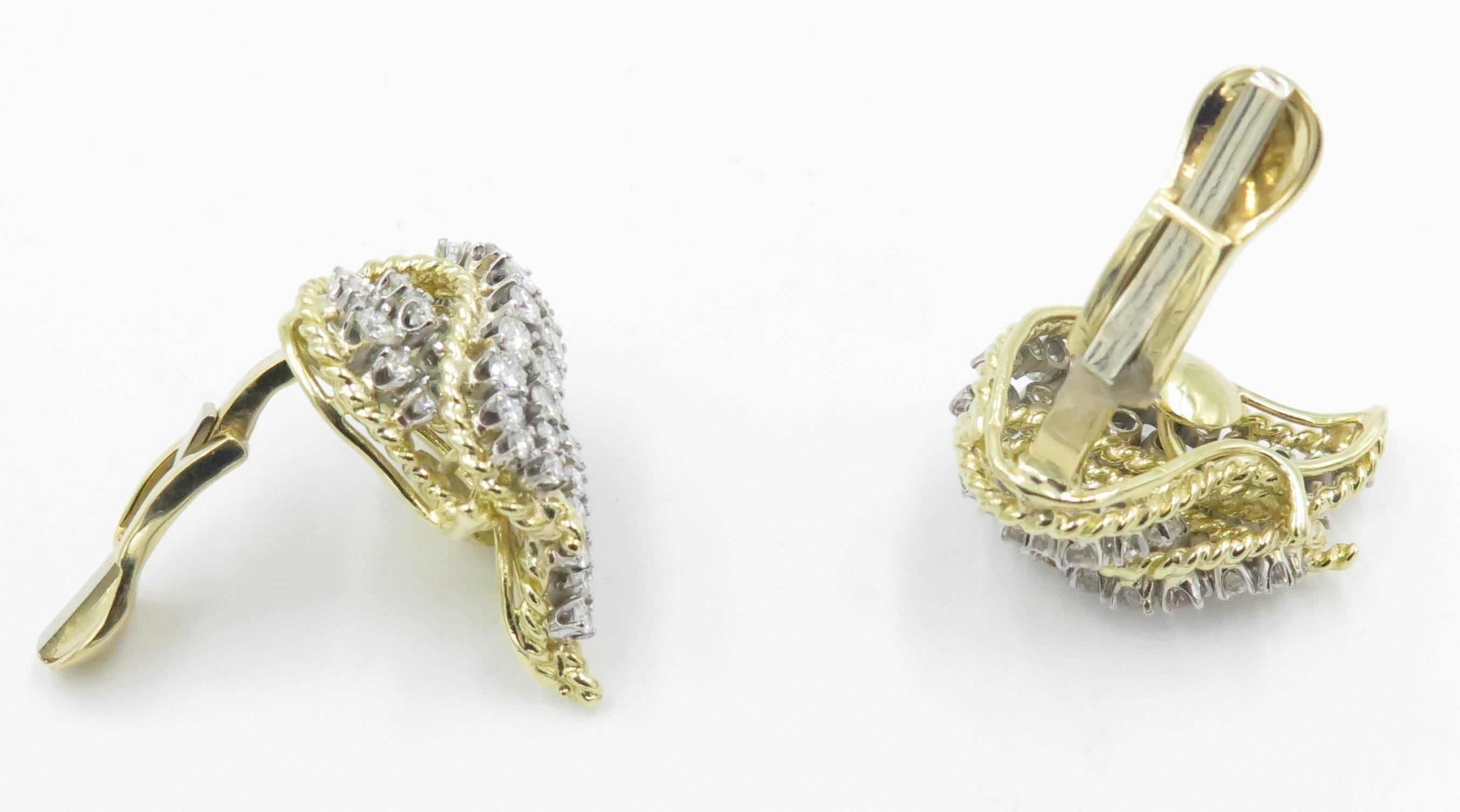 Gorgeous Pair of Diamond Gold Earrings 2