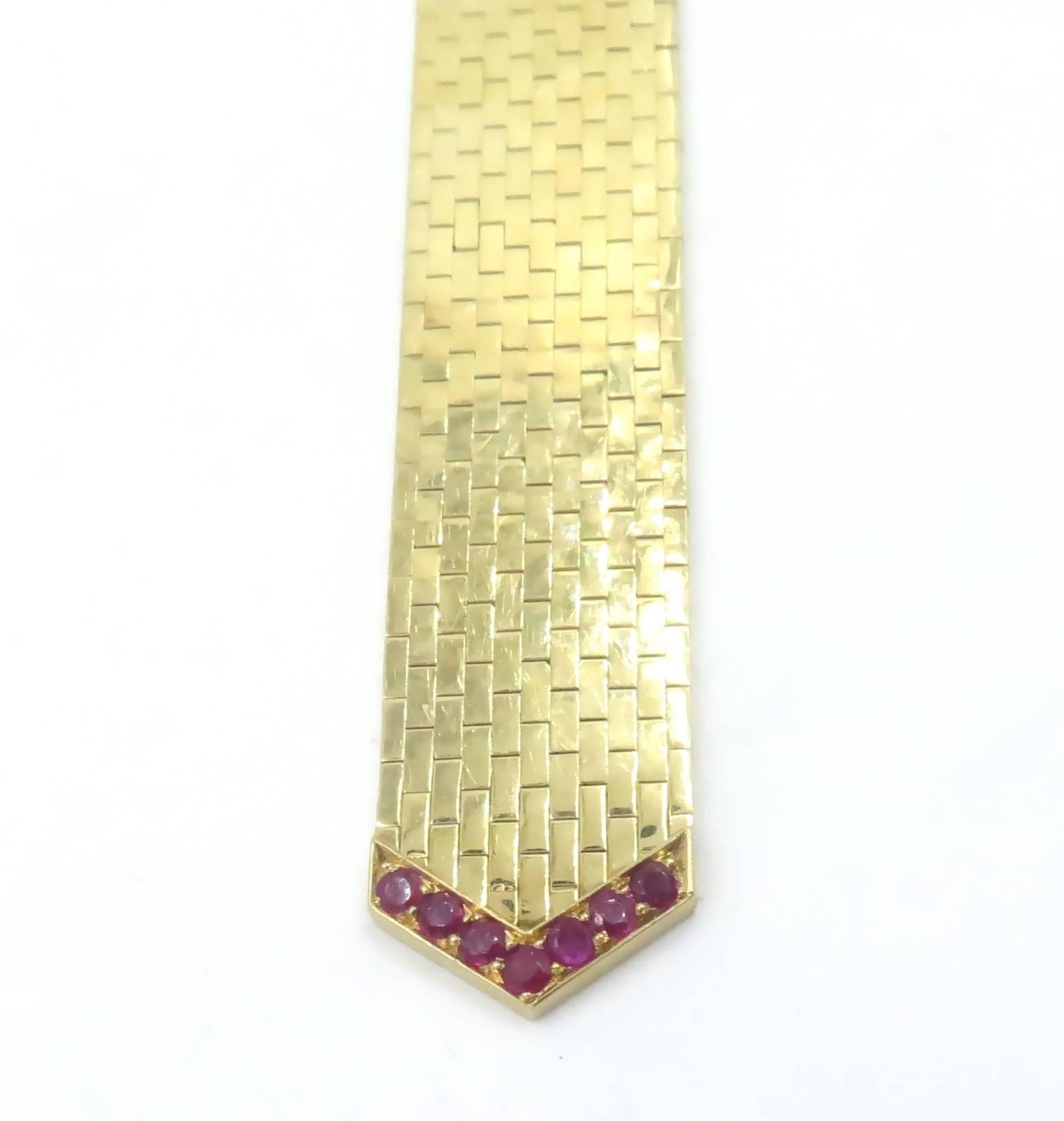1940s Tiffany & Co. Ruby Diamond Gold Buckle Bracelet 3