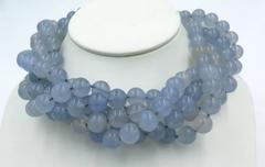 Verdura Chalcedony Gold Torsade Necklace