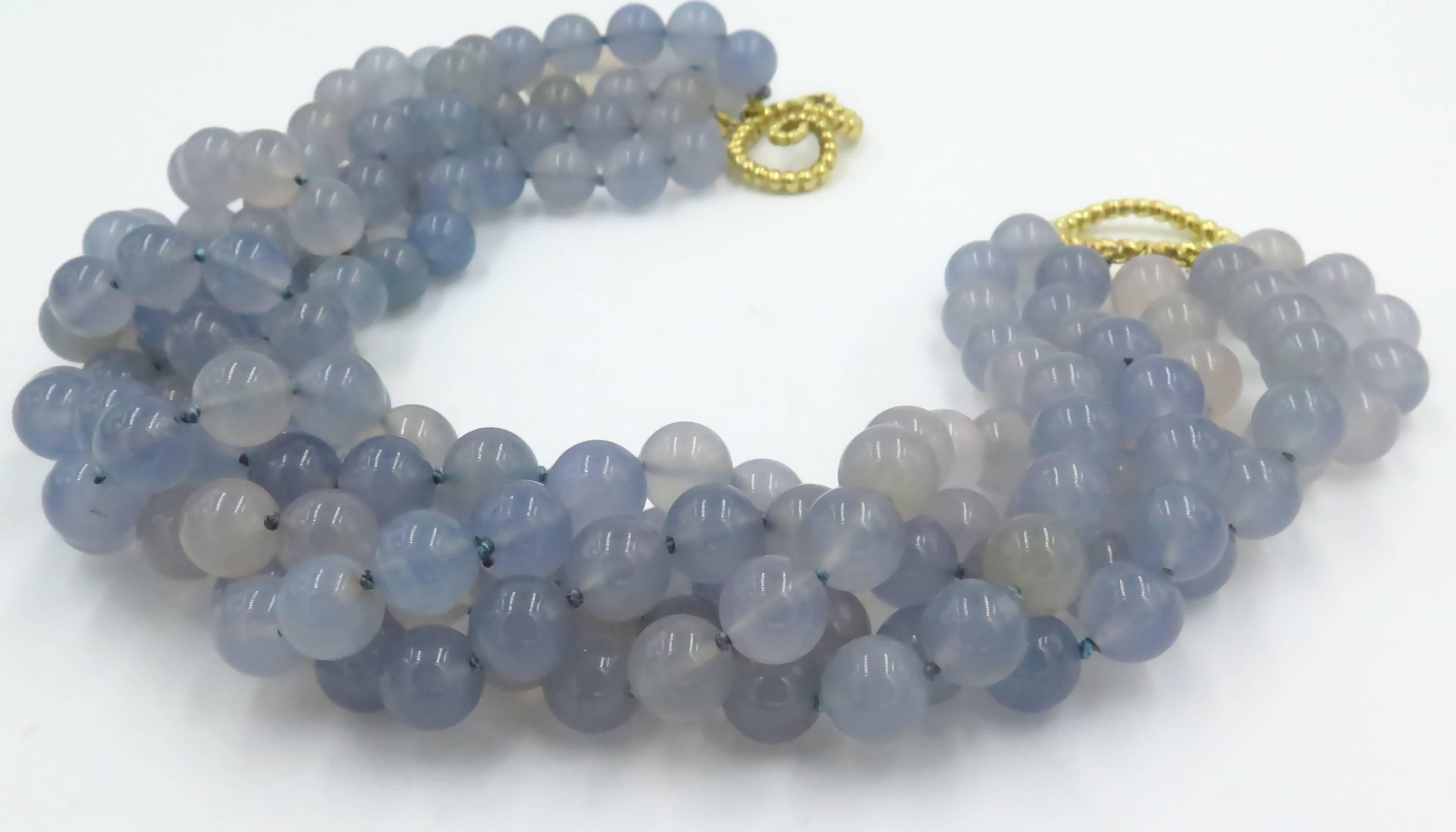gold chalcedony necklace