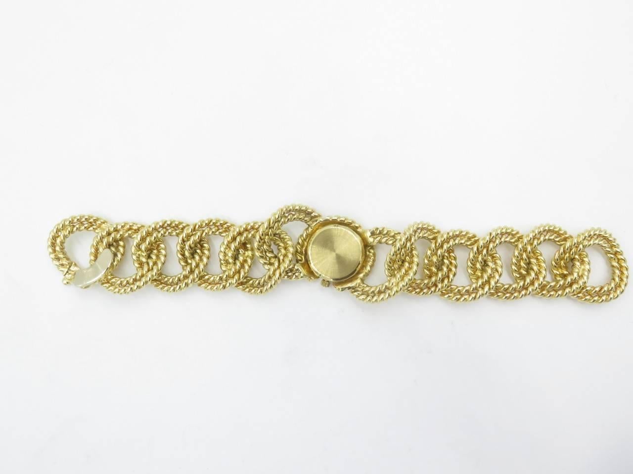 VERDURA Gold Rope LInk Bracelet Watch. 1