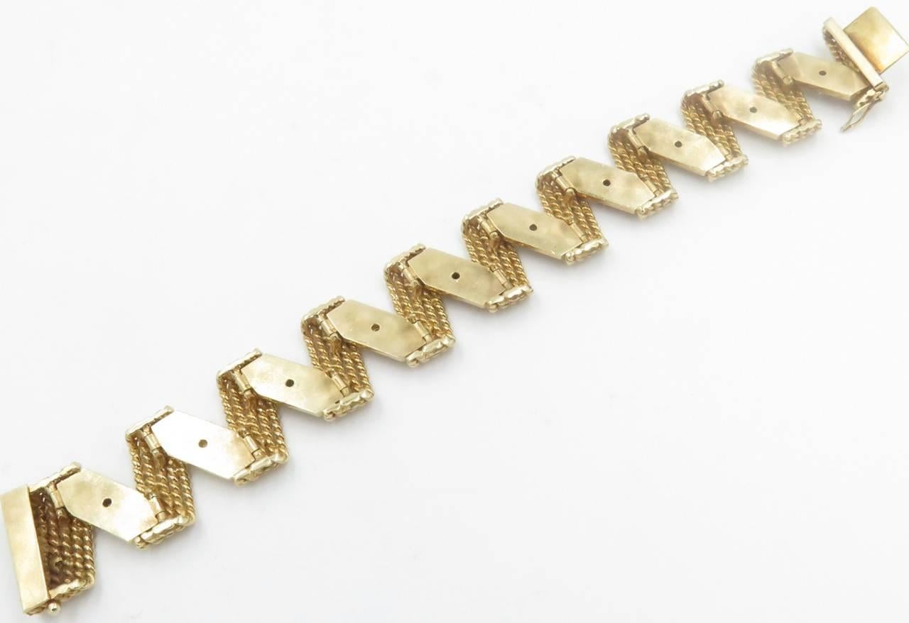 Women's or Men's  Diamond Sapphire Gold Bracelet.