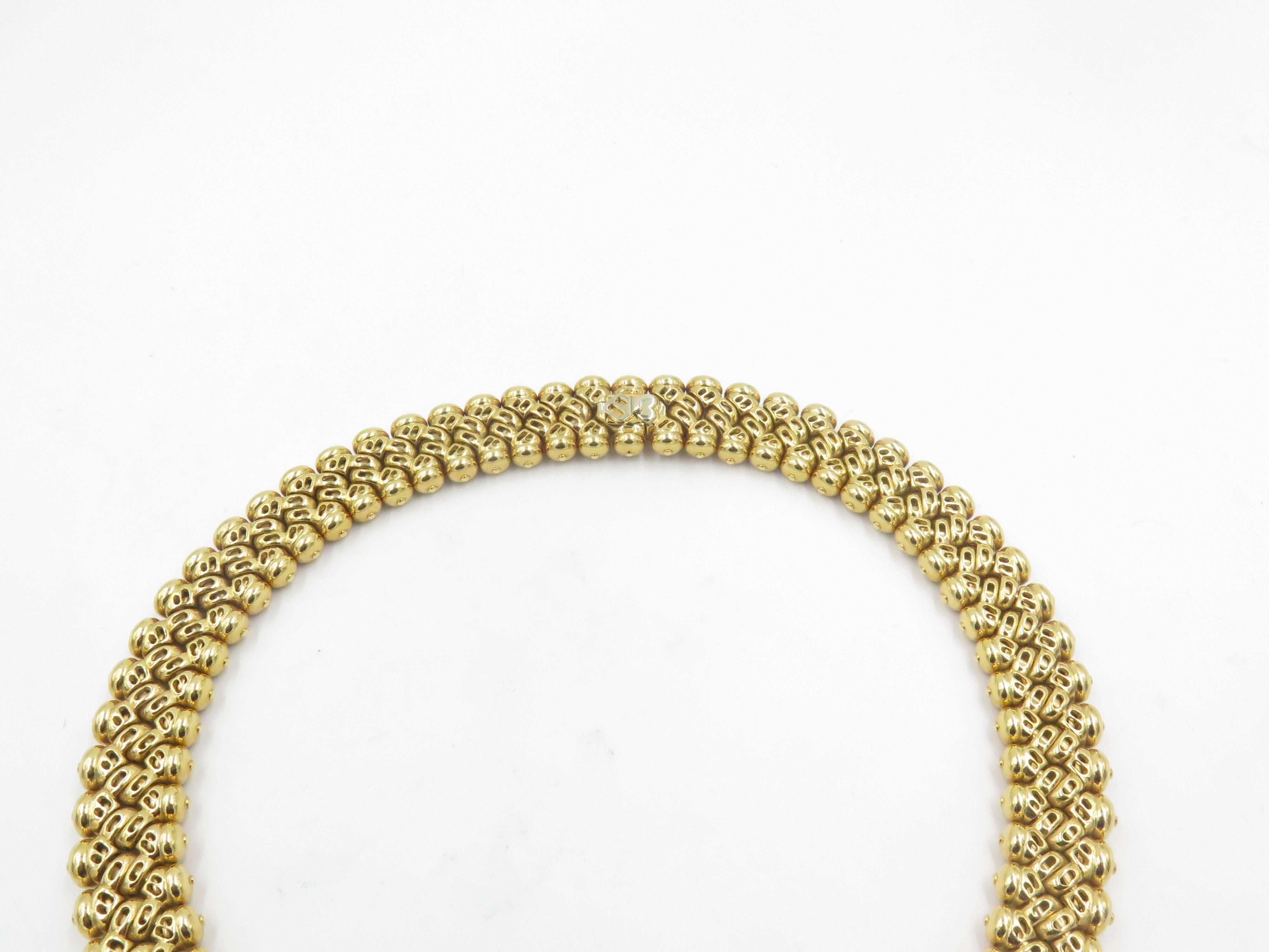 1980s Bulgari  Diamond gold Choker Necklace. In Excellent Condition In New York, NY