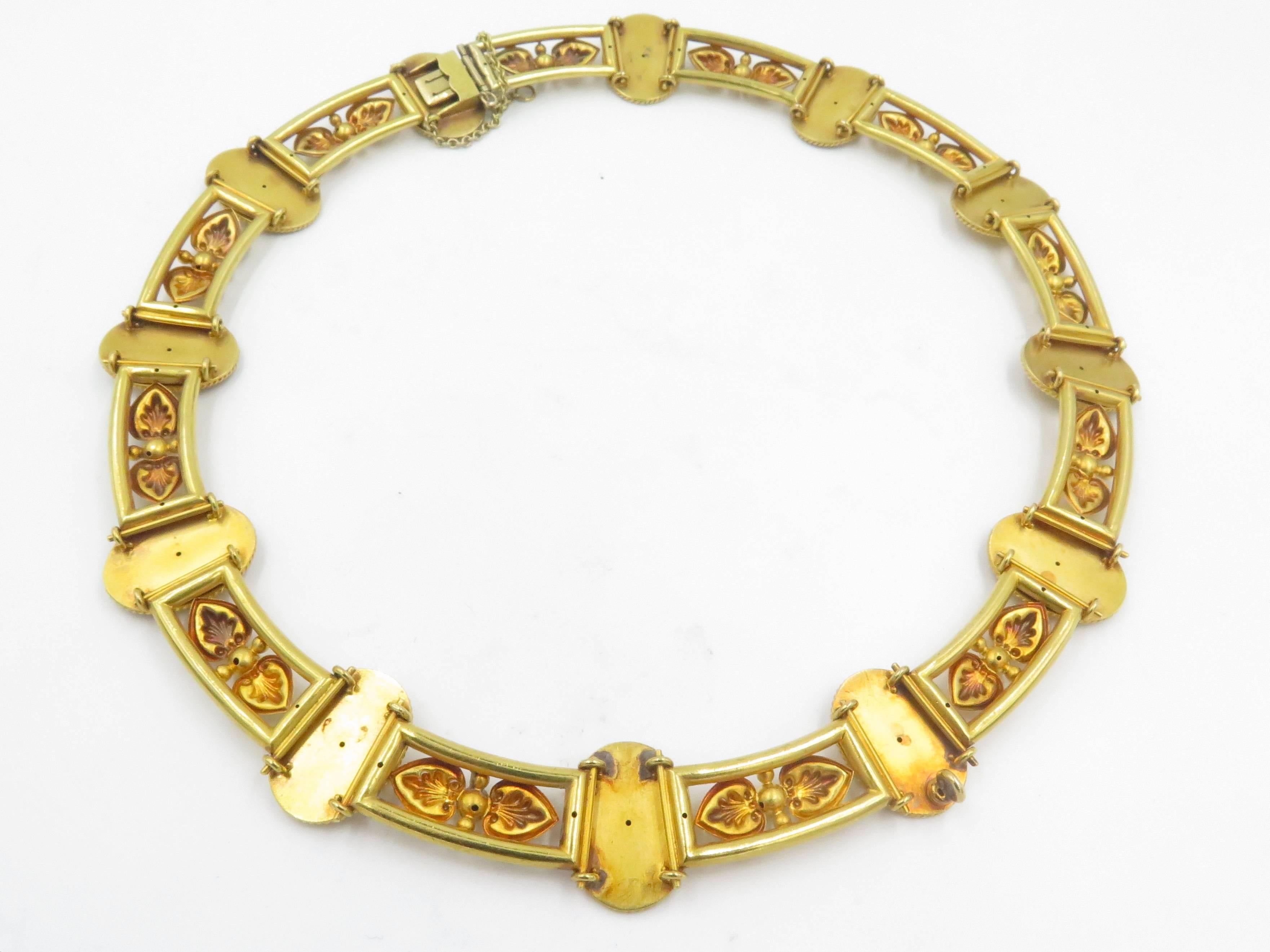 Women's or Men's Rare Antique English Victorian Cupids Love Trophies  Gold Necklace