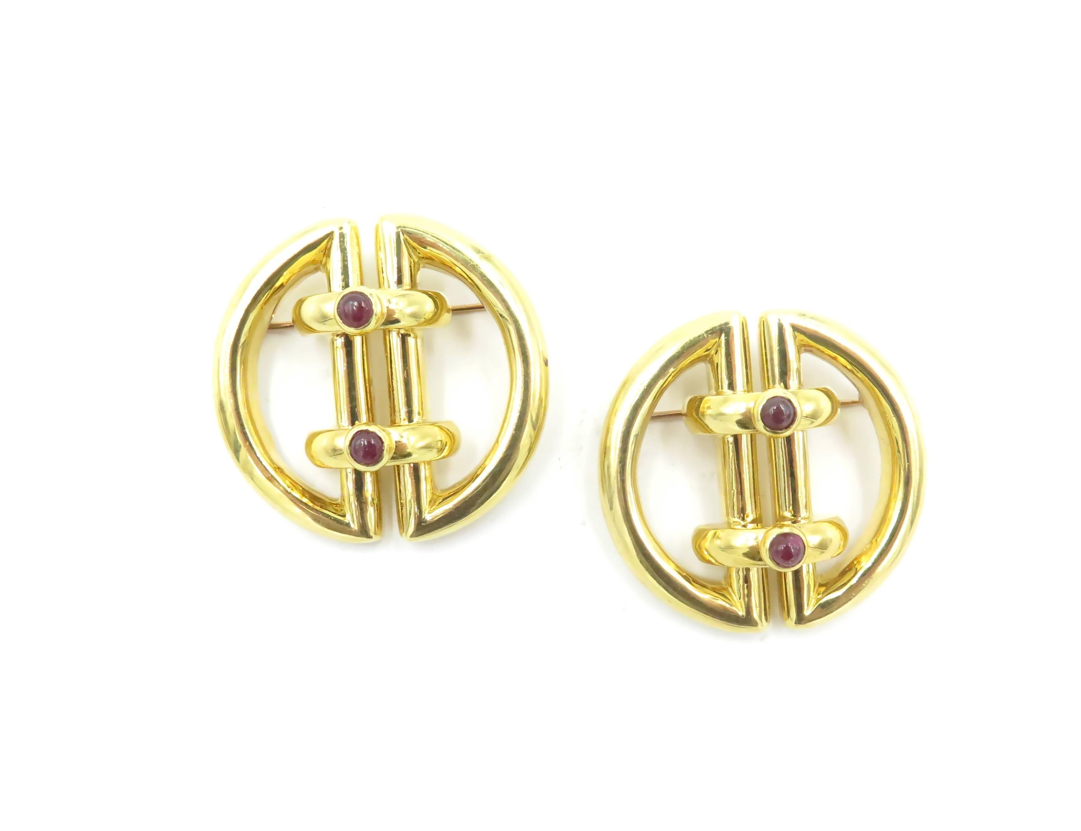 Tiffany & Co., Ruby and Gold Clip Brooches 2