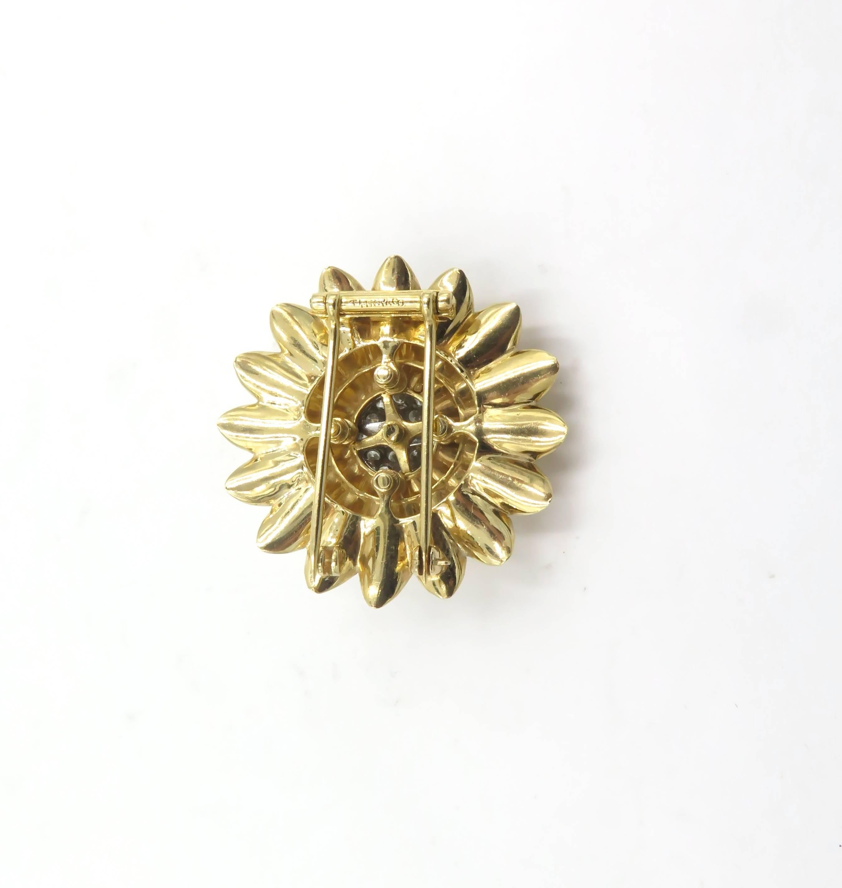 Tiffany & Co. Diamond Gold Brooch, circa 1950 In Excellent Condition In New York, NY