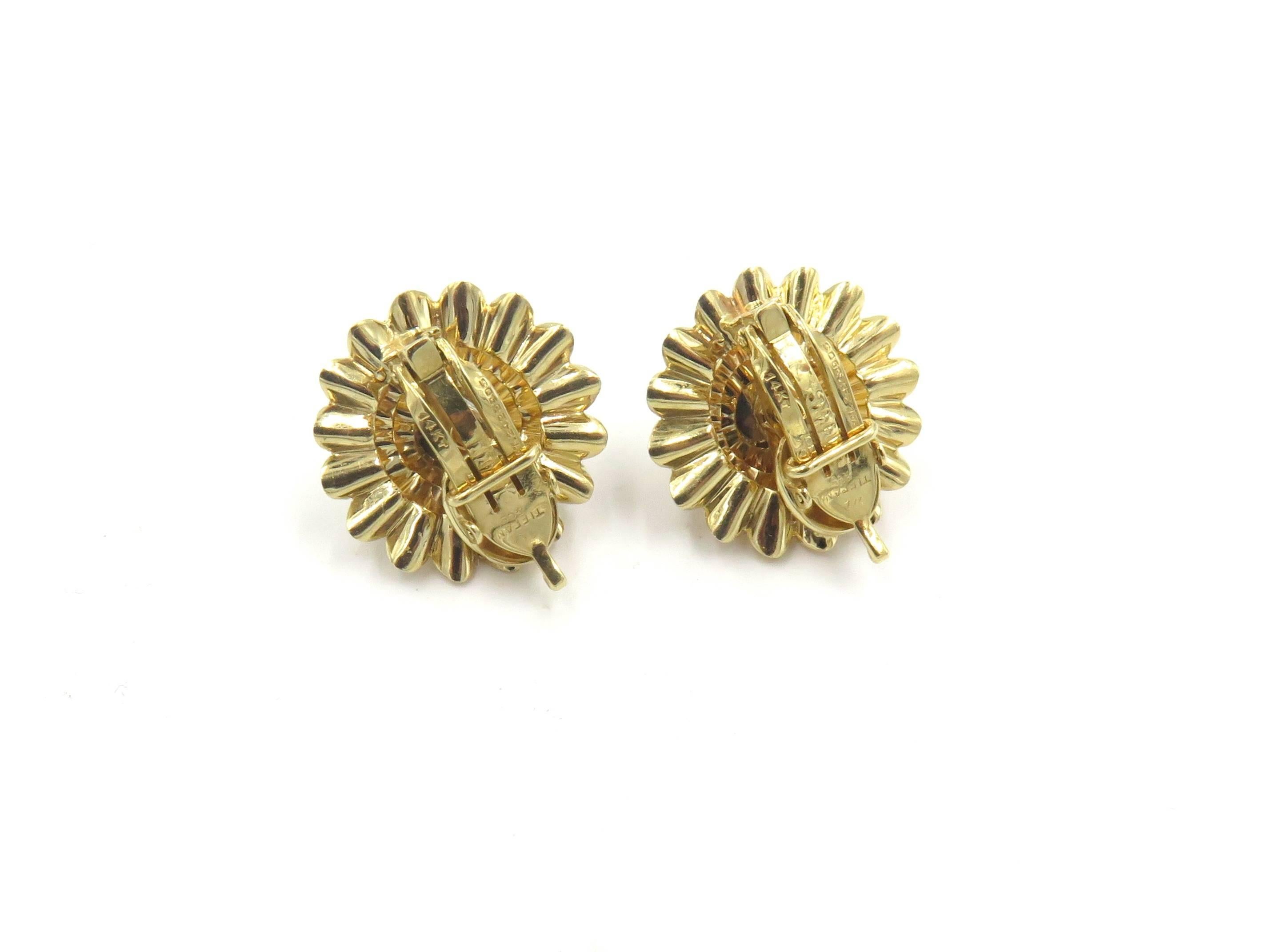 Tiffany & Co. Diamond Gold Earrings In Excellent Condition In New York, NY