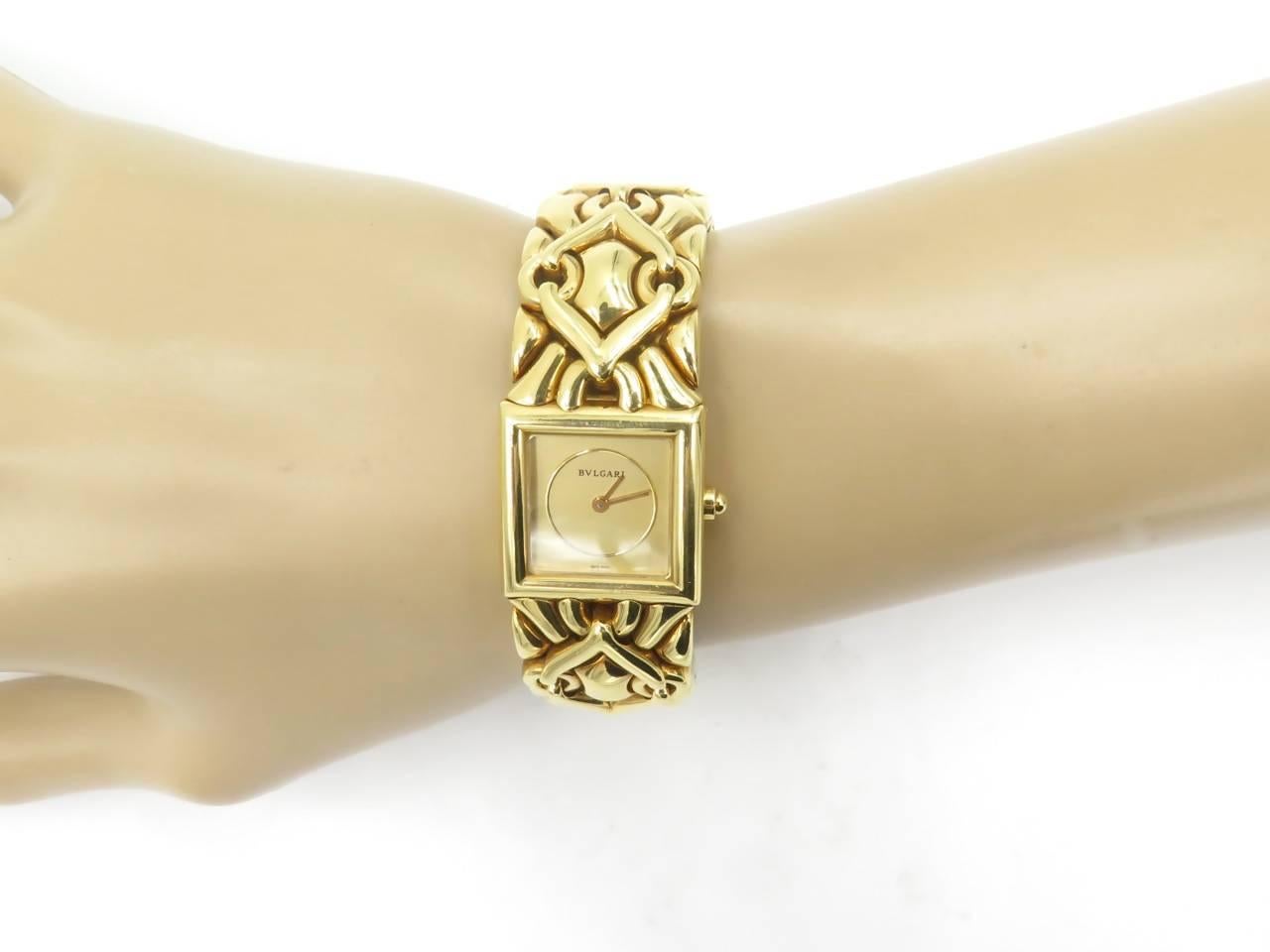 Bulgari Ladies Yellow Gold Trika Quartz Wristwatch In Excellent Condition In New York, NY