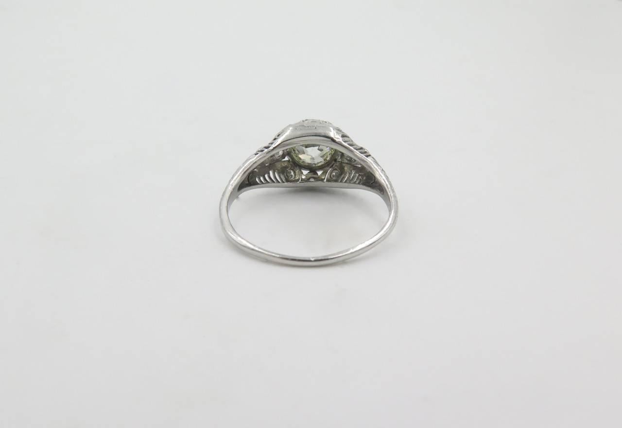 Old European Cut Art Deco Diamond Platinum Ring