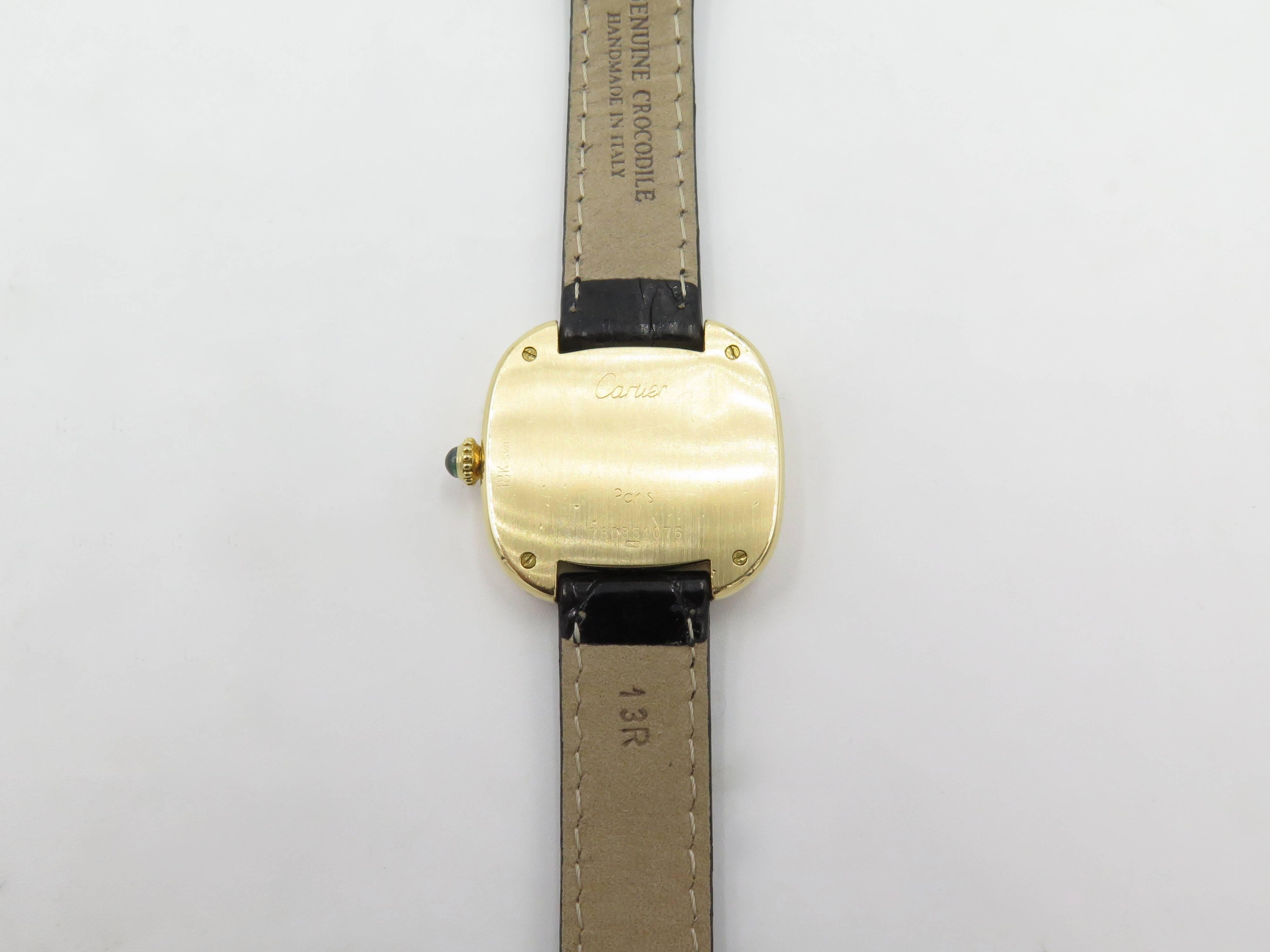 Cartier Ladies yellow Gold Mechanical Wristwatch, circa 1975 In Excellent Condition In New York, NY