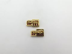 Square Ruby Gold Cufflinks