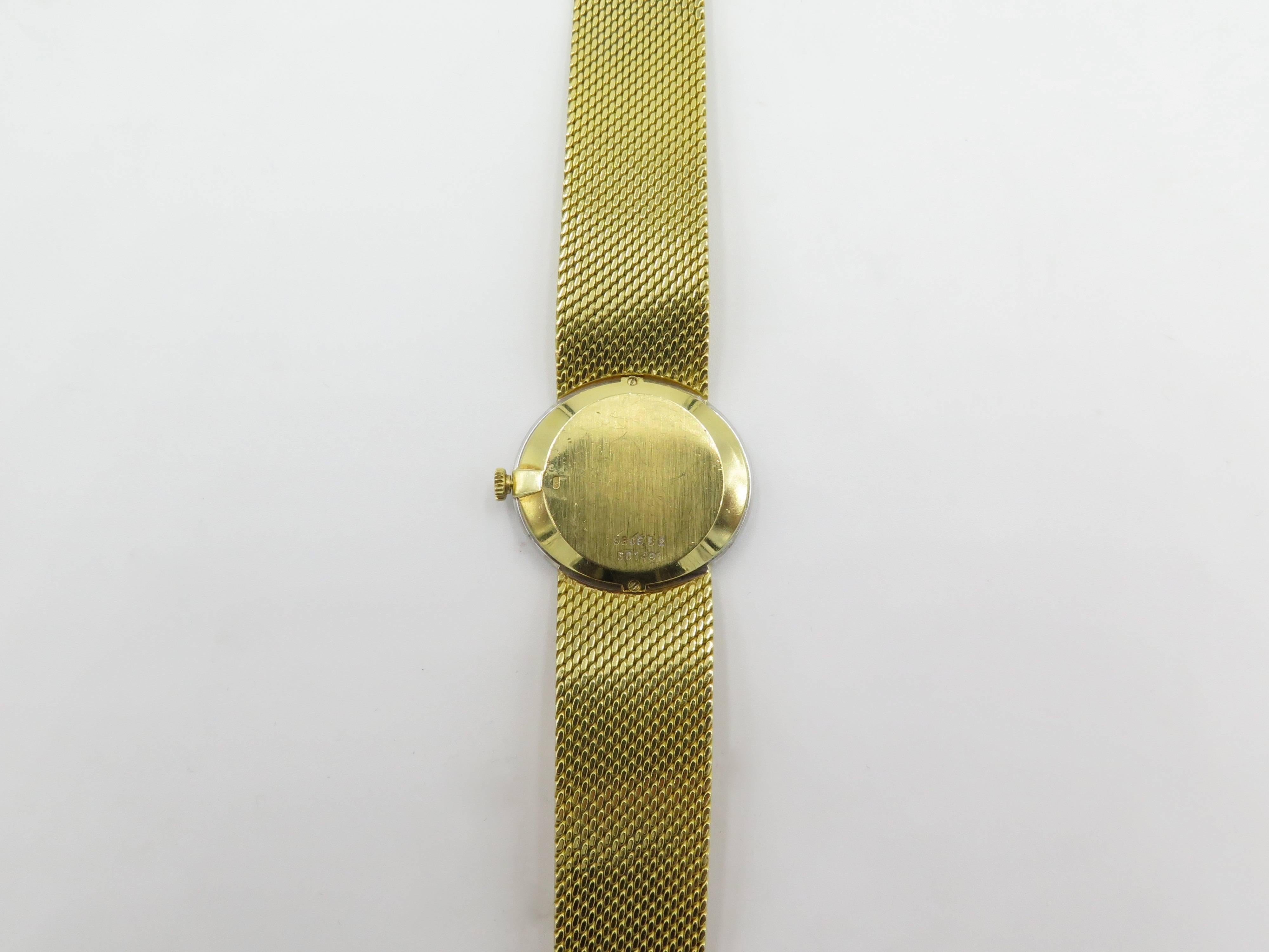 Piaget Yellow Gold Diamond Malachite Mechanical Wristwatch, circa 1970 In Excellent Condition In New York, NY