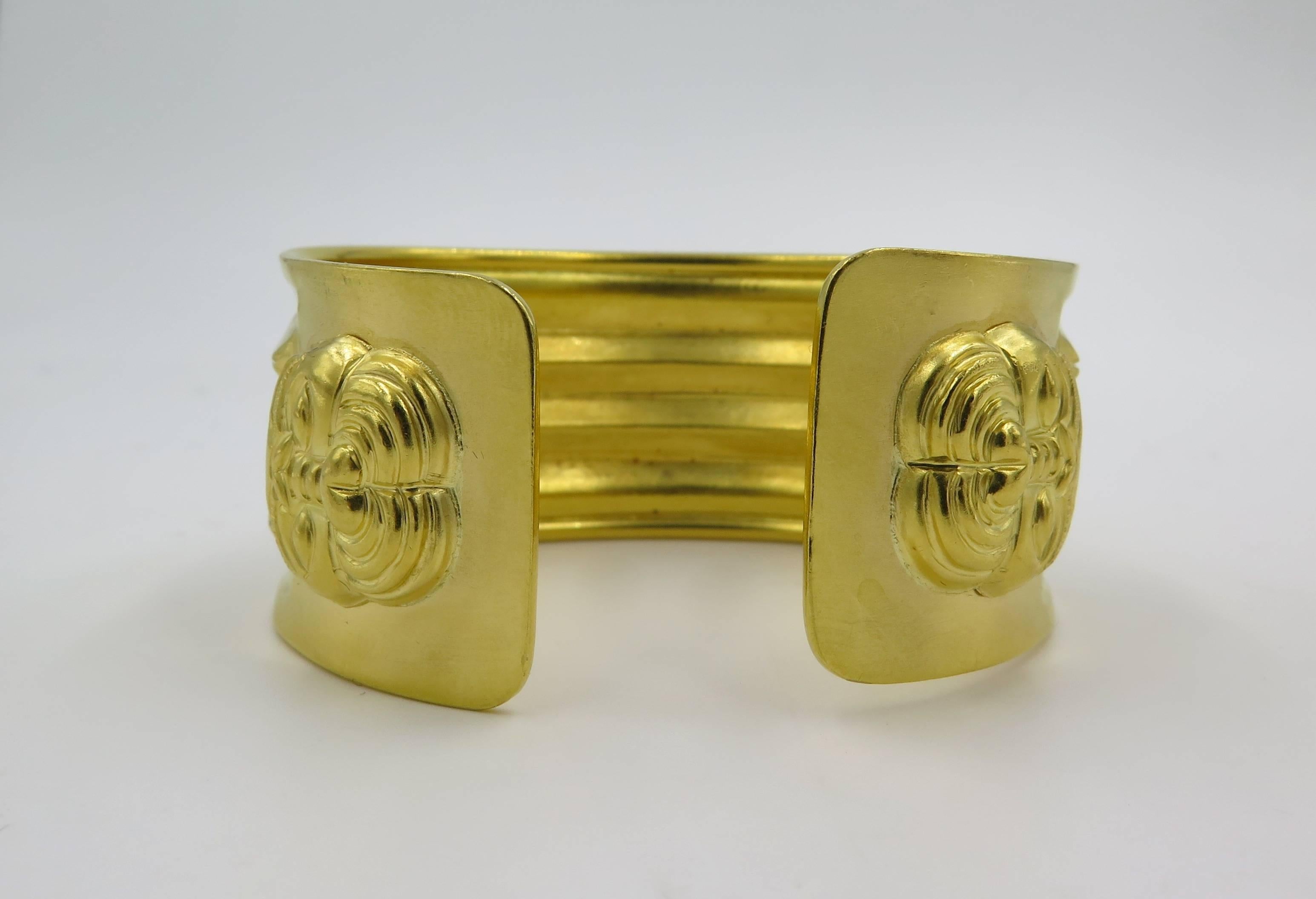 Lalaounis Gold Cuff Bracelet In Excellent Condition In New York, NY