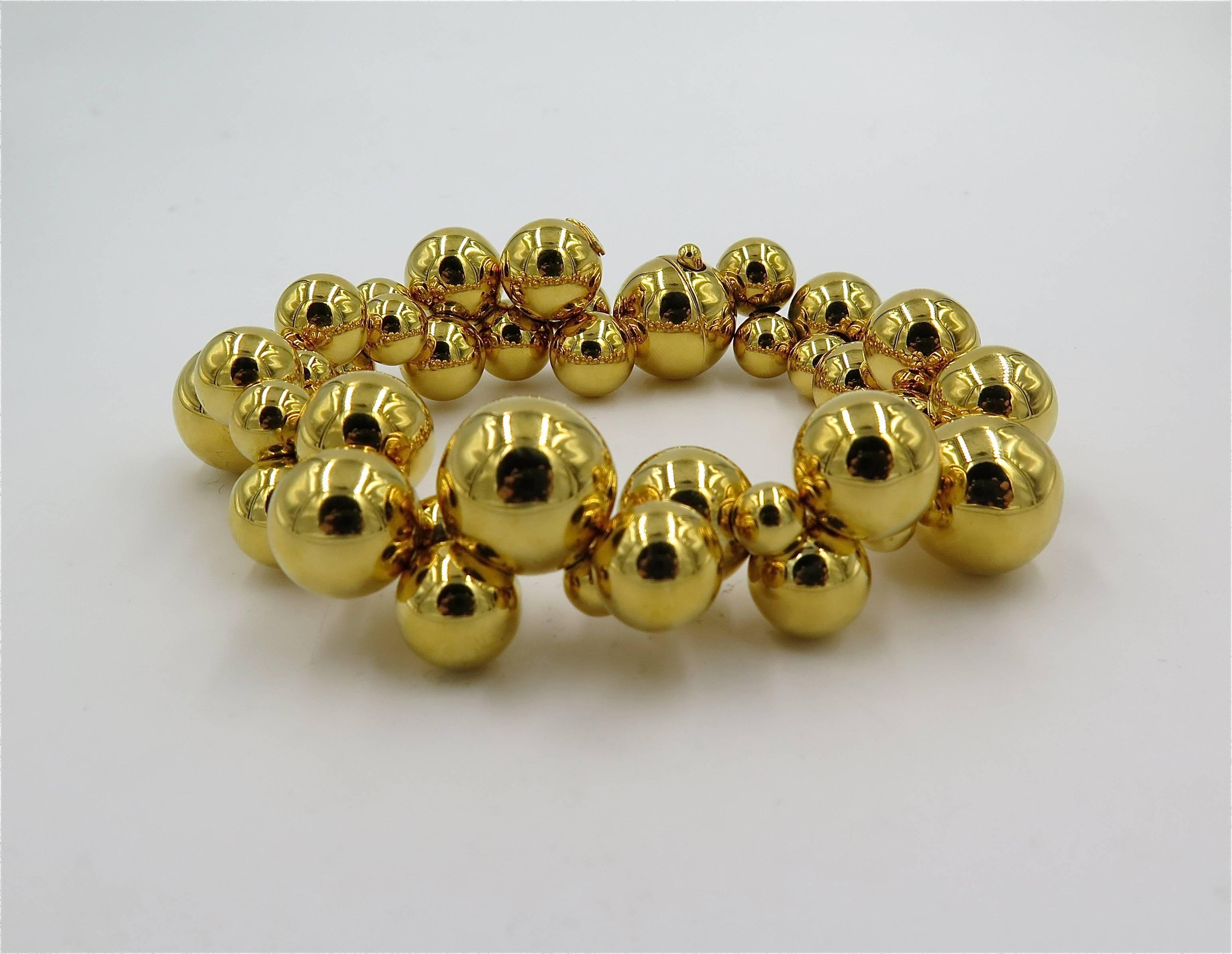 Contemporary Marina B. Gold Bead Bracelet