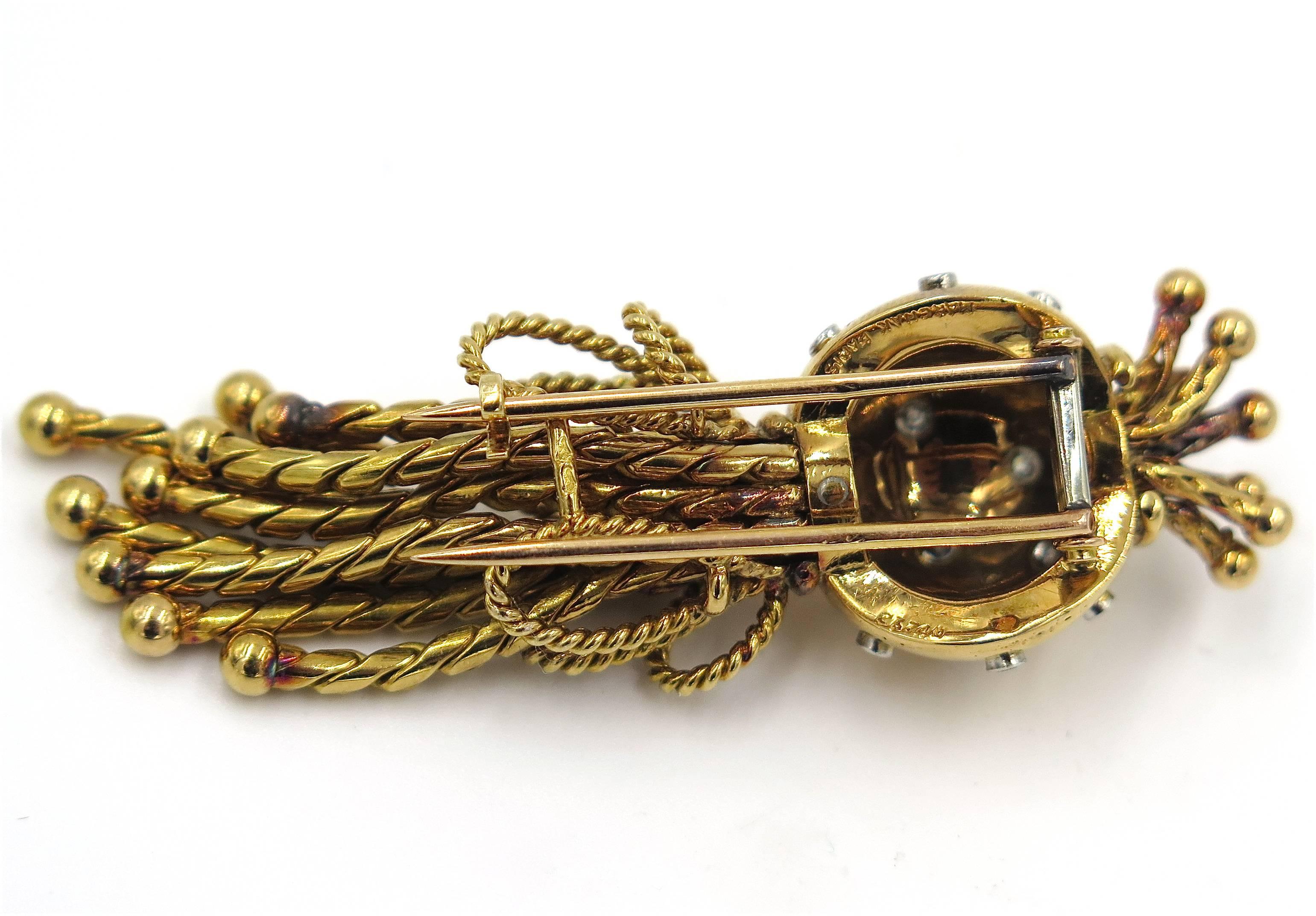 MARCHAK, Paris Gold and Diamond Brooch. In Excellent Condition In New York, NY
