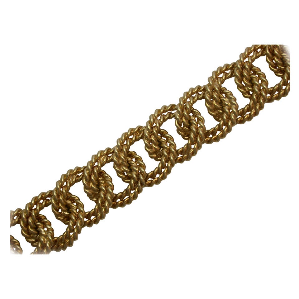 Verdura Gold Rope Link Bracelet For Sale