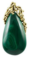 1970s Malachite Gold Pendant