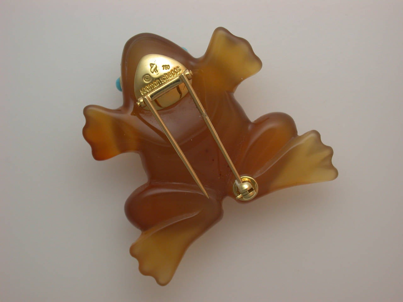 Seaman Schepps Carnelian Frog Brooch