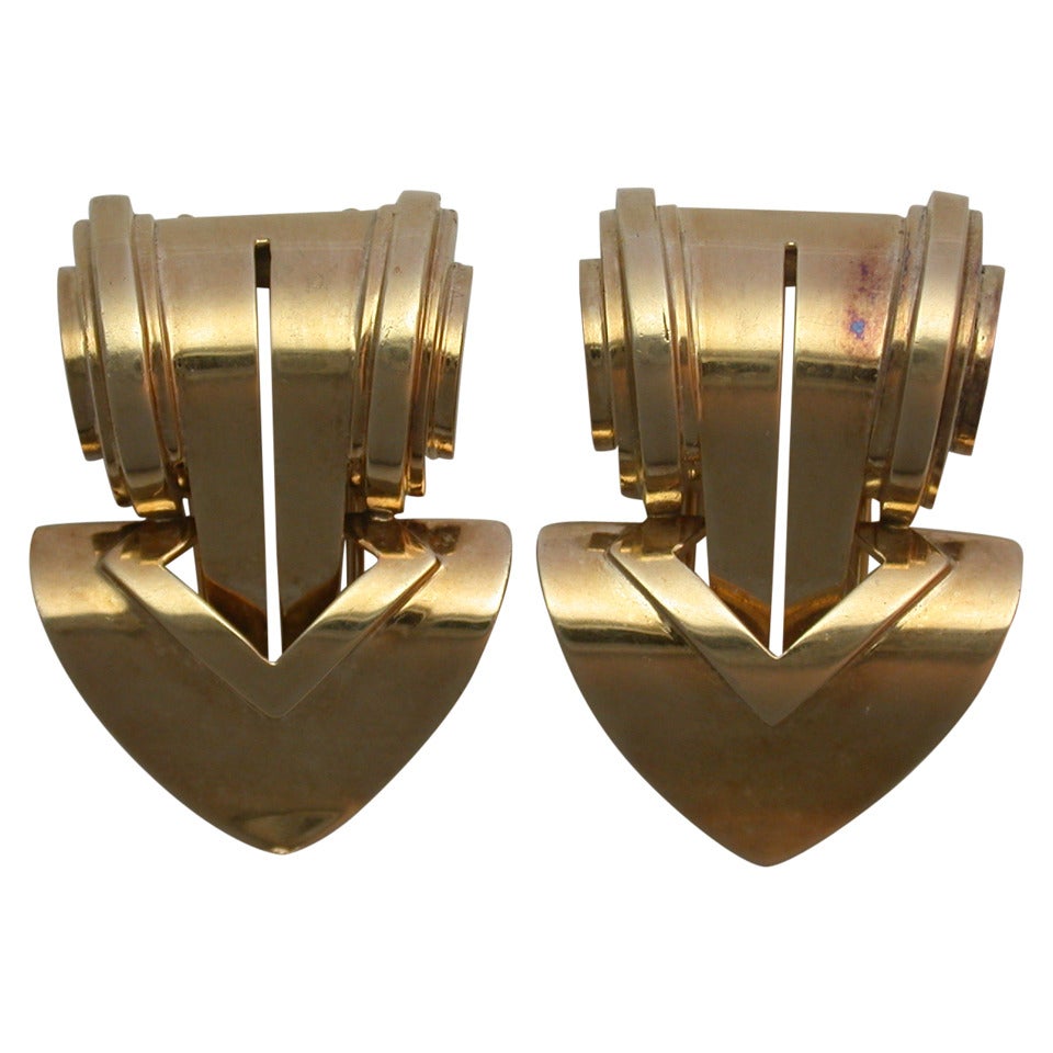 1940s Tiffany & Co. Gold Dress Clips For Sale