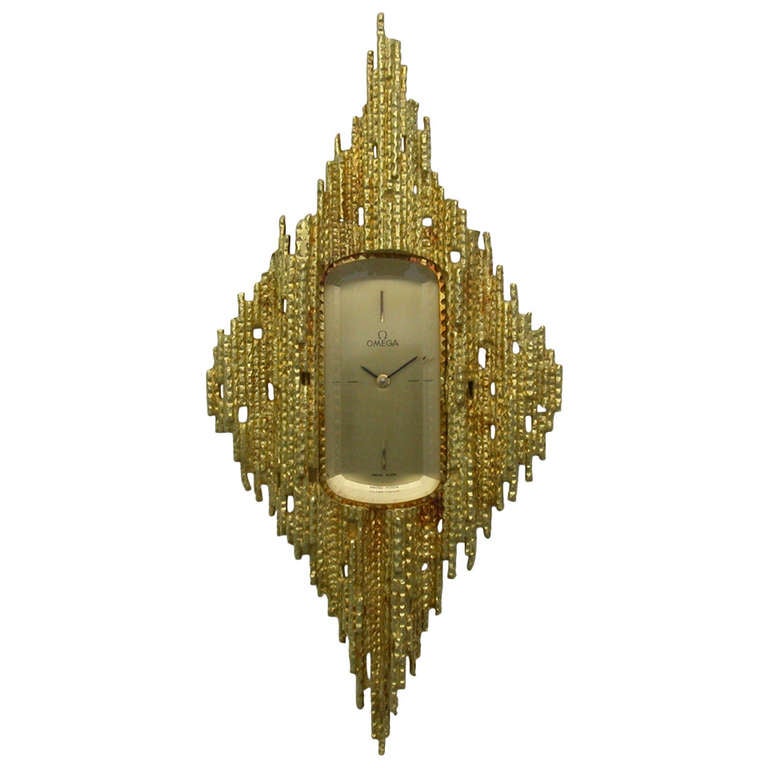 Grima Designed Omega Lady's Yellow Gold Pendant Watch circa 1970s