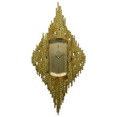 Vintage Grima Designed Omega Lady's Yellow Gold Pendant Watch circa 1970s