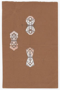 Original Gouache Rendering Diamond Double Clips