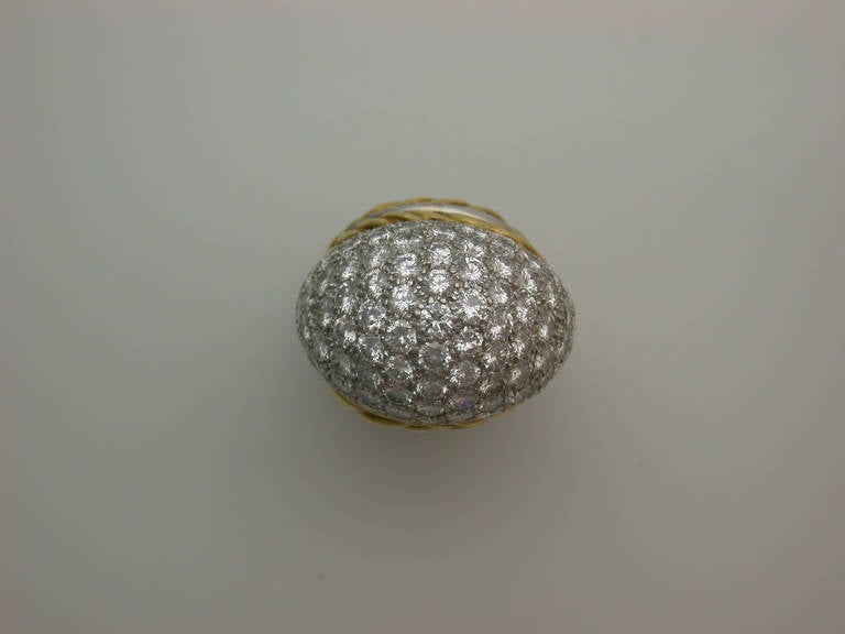 Stylish Diamond Dome Cocktail Ring In Excellent Condition For Sale In New York, NY