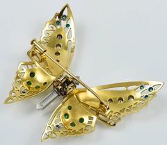 French 1930s Diamond Butterfly Pin