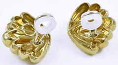 Henry Dunay Faceted Gold Earclips