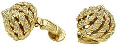 Sterle Paris Diamond Gold Swirl Earclips