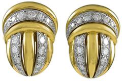 1960s Cartier Gold Diamond Earclips