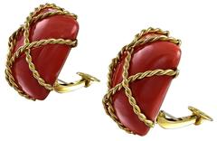 Seaman Schepps Coral Gold Earclips