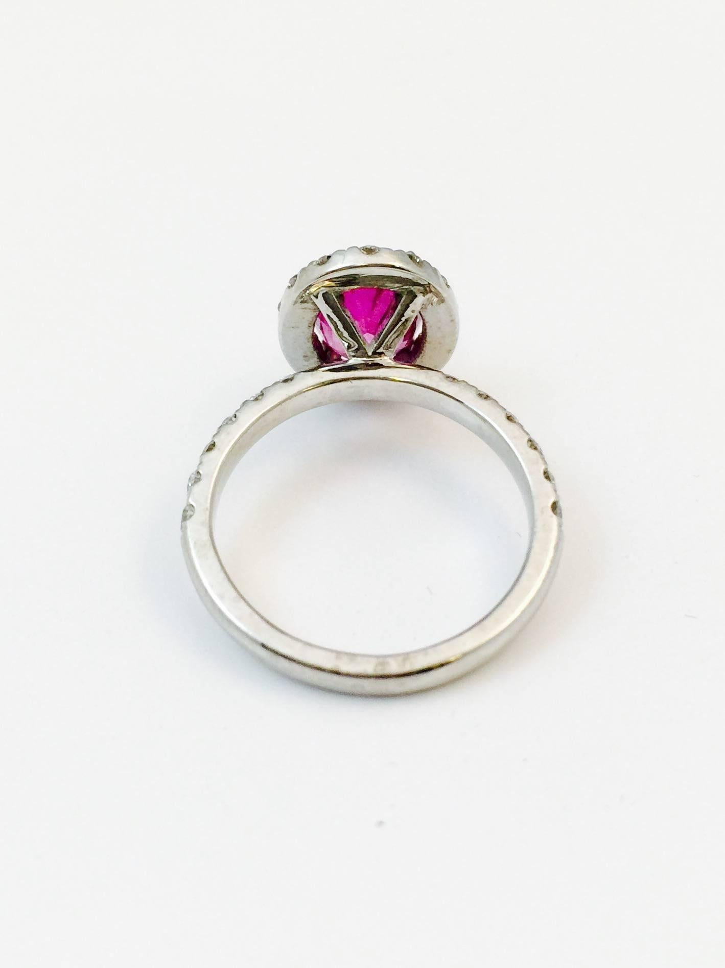 Contemporary Pink Sapphire Diamond Gold Ring For Sale