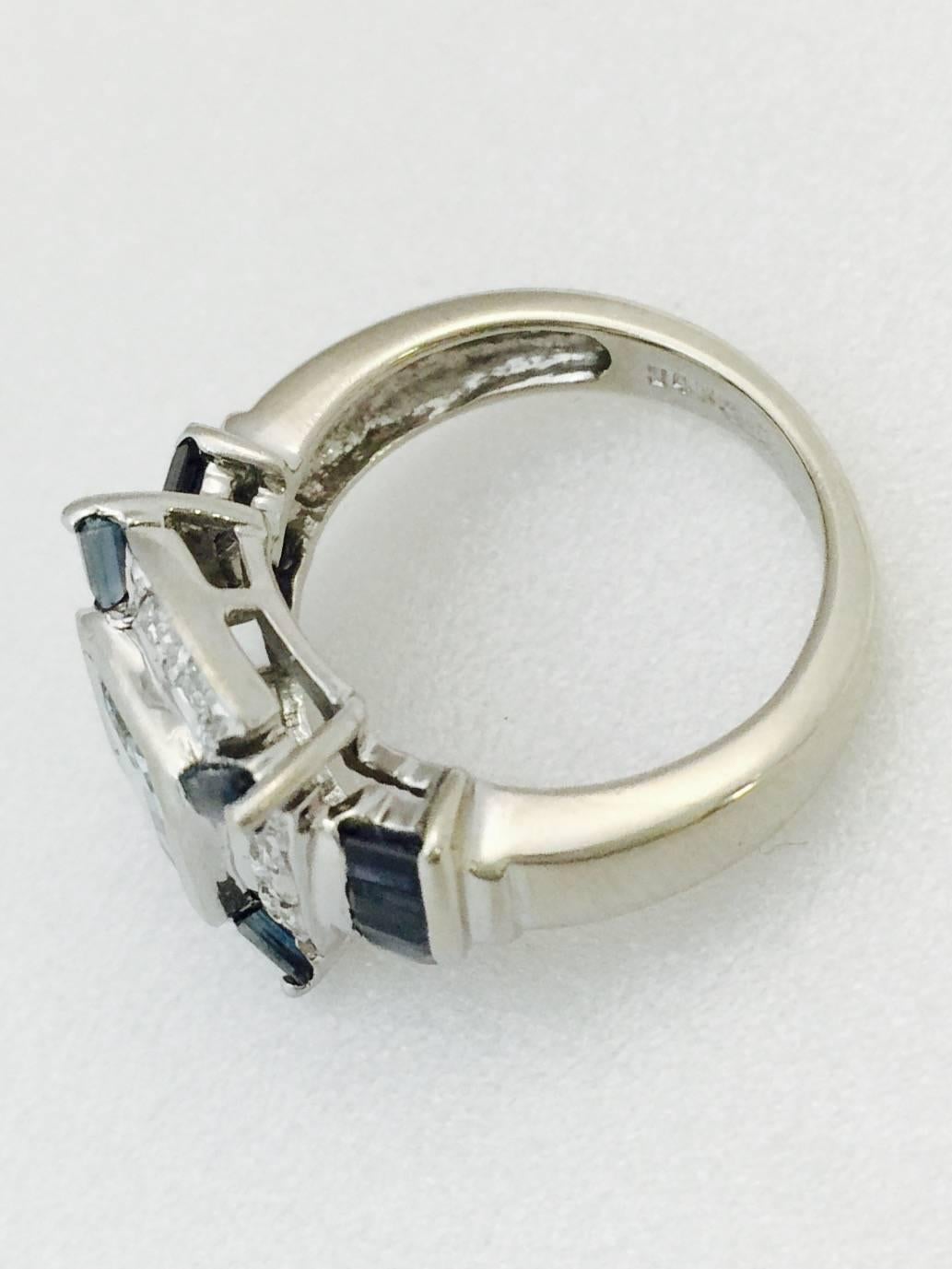 Women's Aquamarine Sapphire Diamond Gold Ring