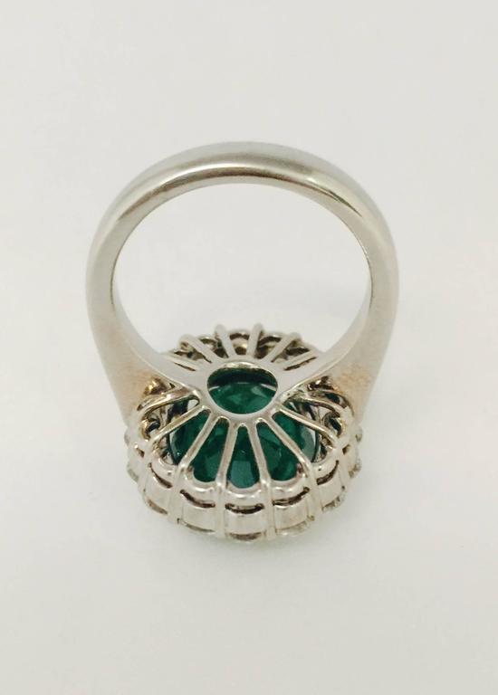 Captivating Colombian Emerald White Gold Framed by White Diamonds For ...