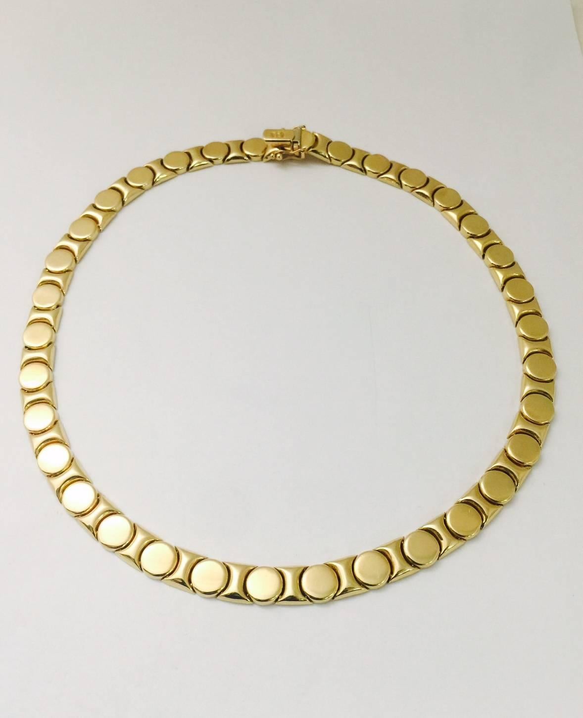 Two-Tone Gold Nailhead Choker In Excellent Condition For Sale In Palm Beach, FL