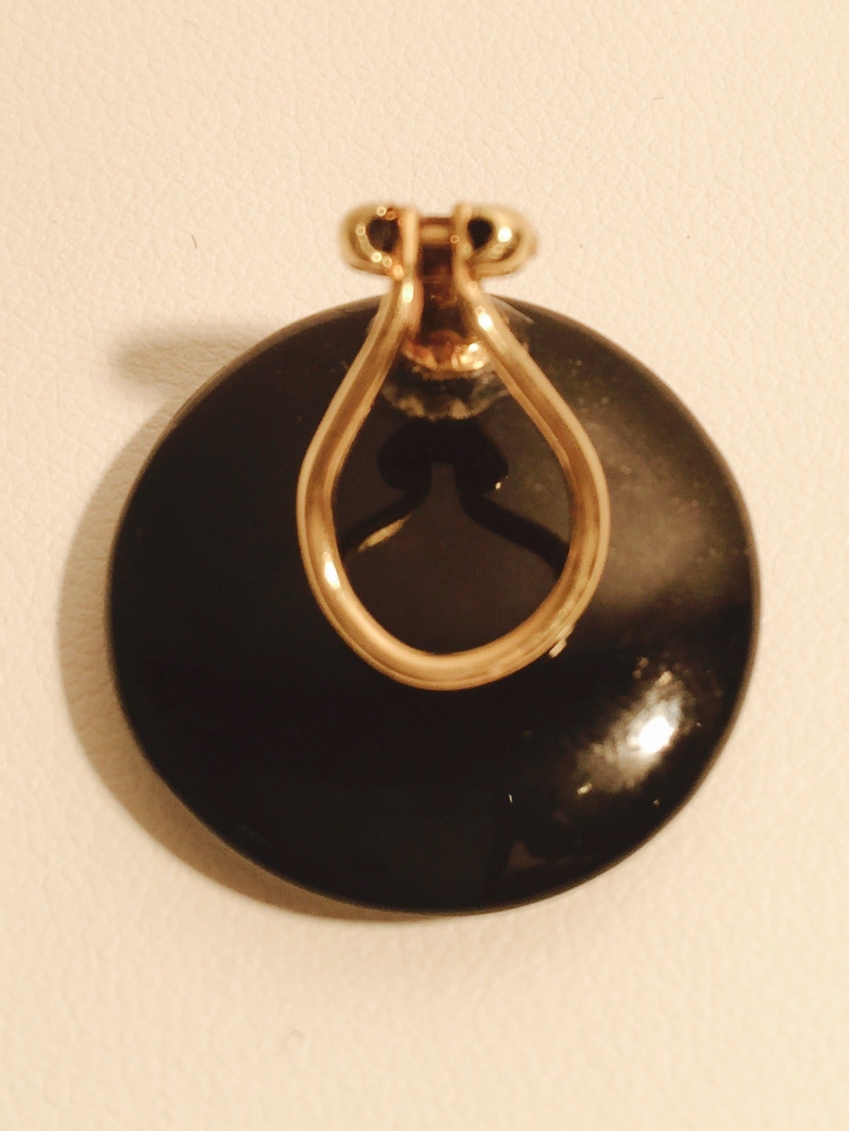 Tiffany & Co. Onyx Gold Omega Clip On Earrings In Excellent Condition In Palm Beach, FL