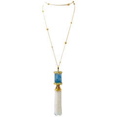 Aquamarine White Sapphire Necklace Enhancer