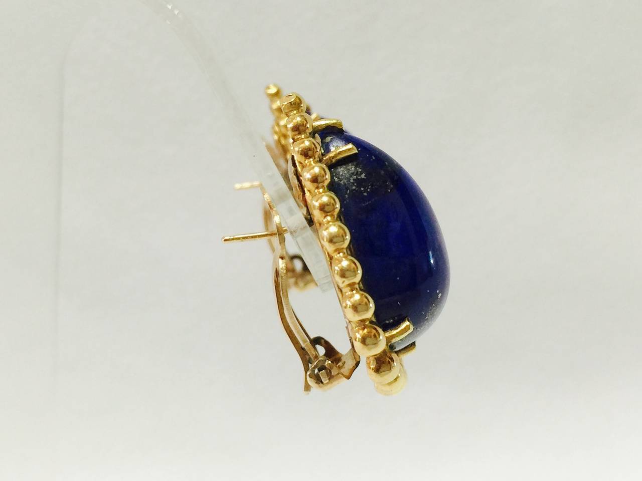 Contemporary Classic Lapis Lazuli Gold Statement Earrings