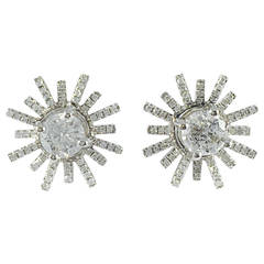 Diamond Gold Starburst Stud Earrings 12