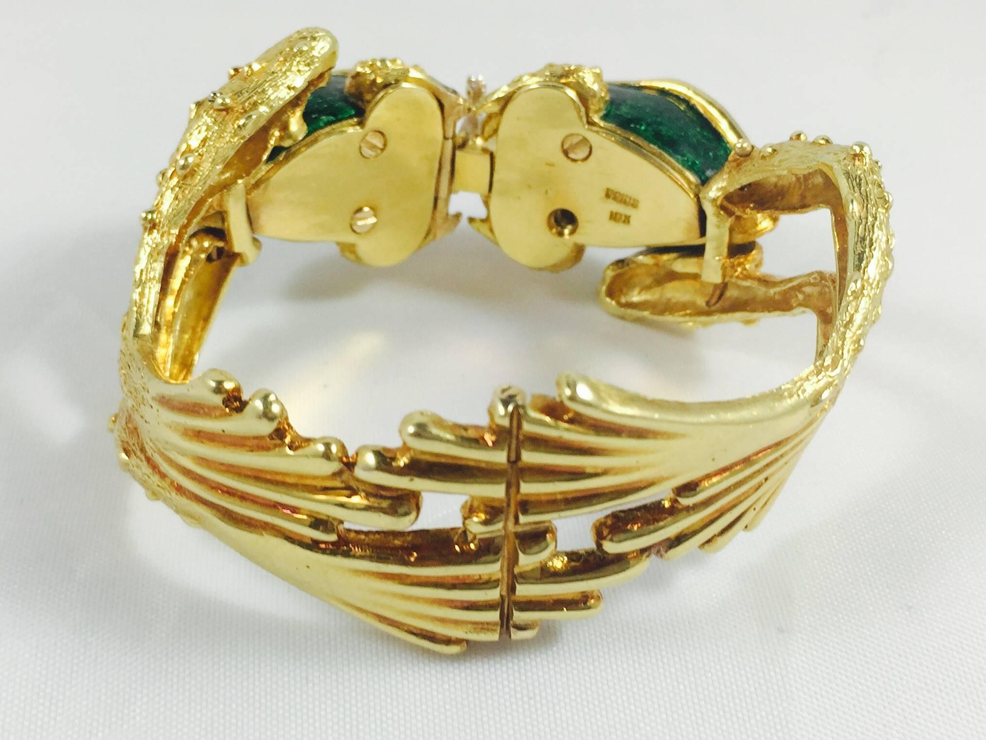 Boris Lebeau Emaille-Diamant-Gold-Frosch-Armband (Zeitgenössisch)